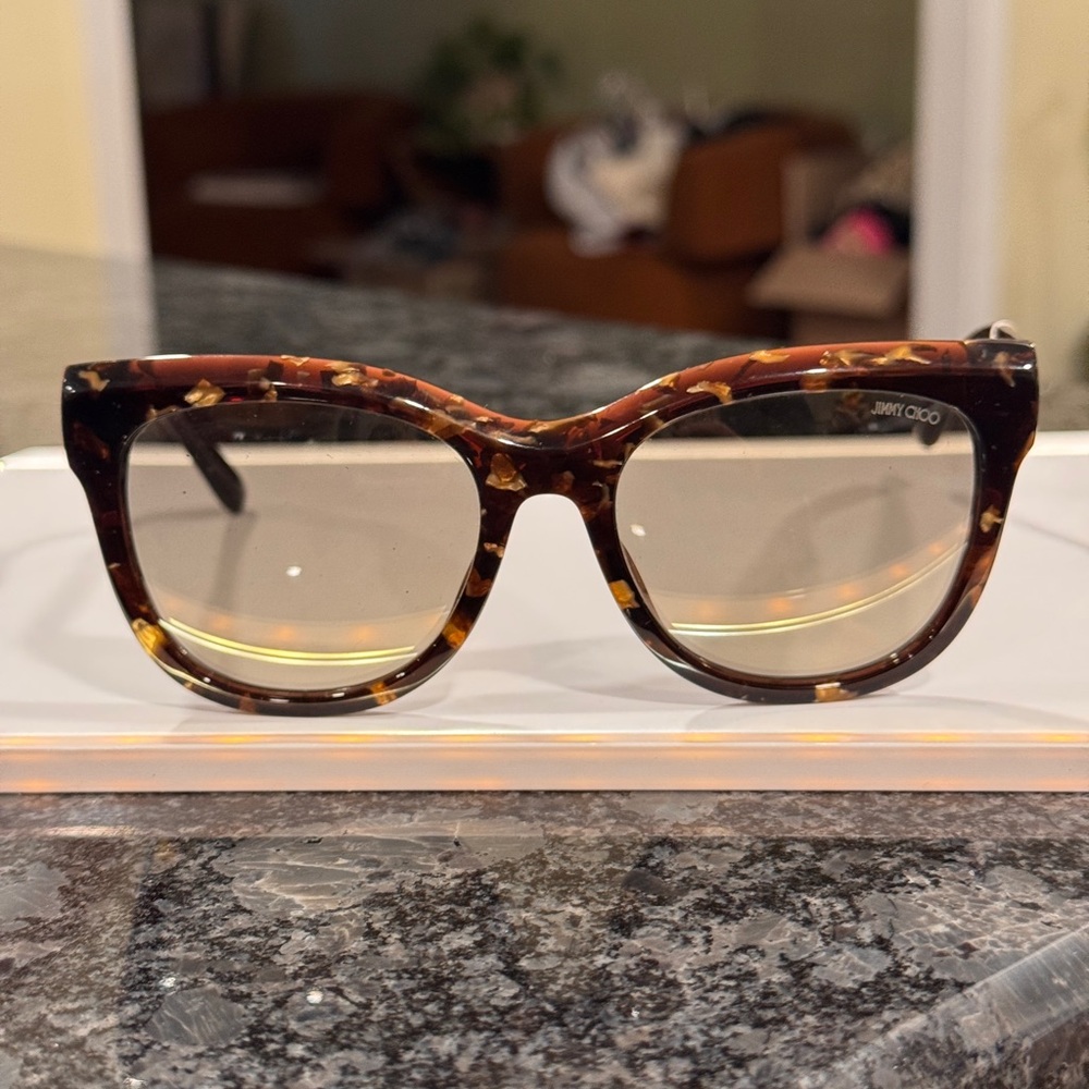 Jimmy Choo Brown Oversized Square Sunglasses